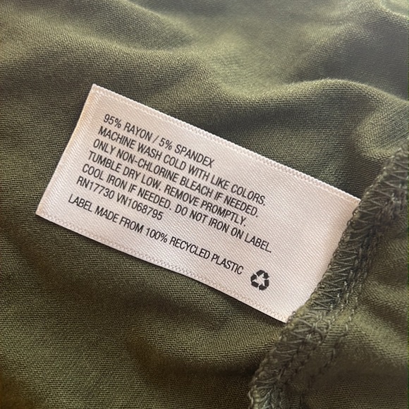 A New Day | Olive Green Scoop Neck Slim Fit Short-Sleeve T-Shirt | Size Small - Picture 9 of 11